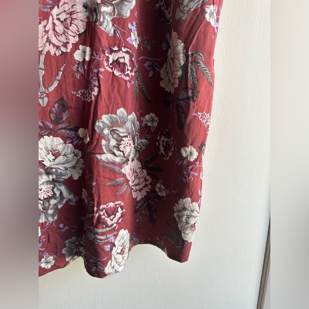 TORRID - Mini Challis Zip-Front Shirt Dress - Skulls & Florals - Plus Size 6X - Picture 6 of 10